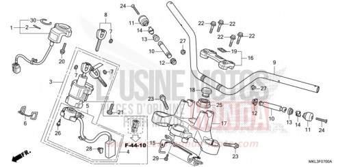 TUBO MANUBRIO/PONTE SUPERIORE NC750XDL di 2020